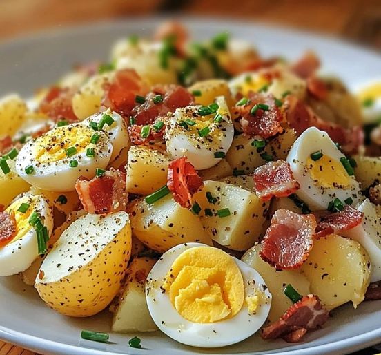 Salade Pomme de Terre Lardons Œufs