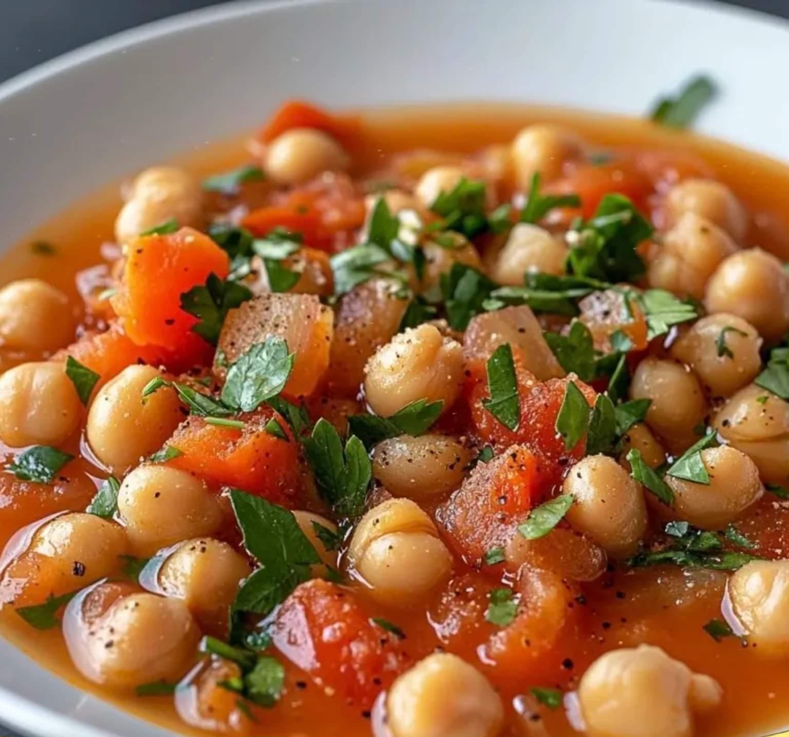 Soupe de Pois Chiches à la Tomate