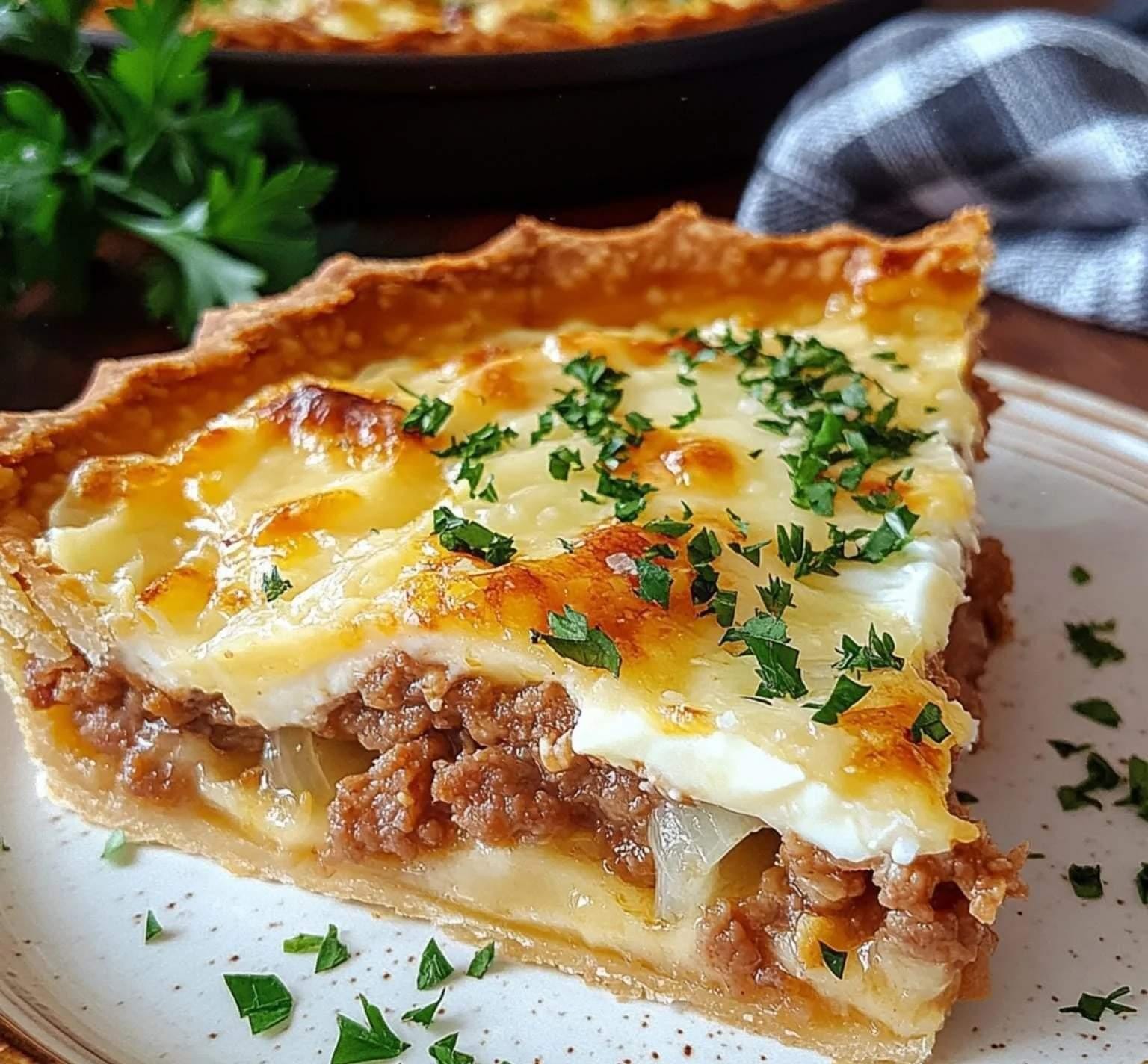 Tarte Salée à la Viande et au Fromage