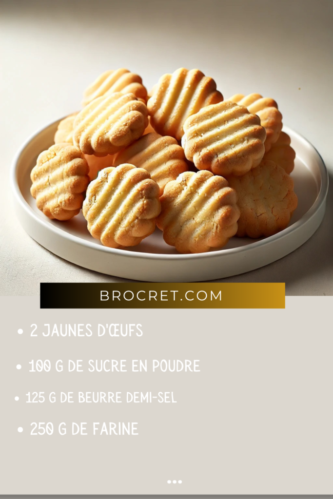 Biscuits sablés bretons faits maison, dorés et appétissants, présentés sur une assiette rustique.