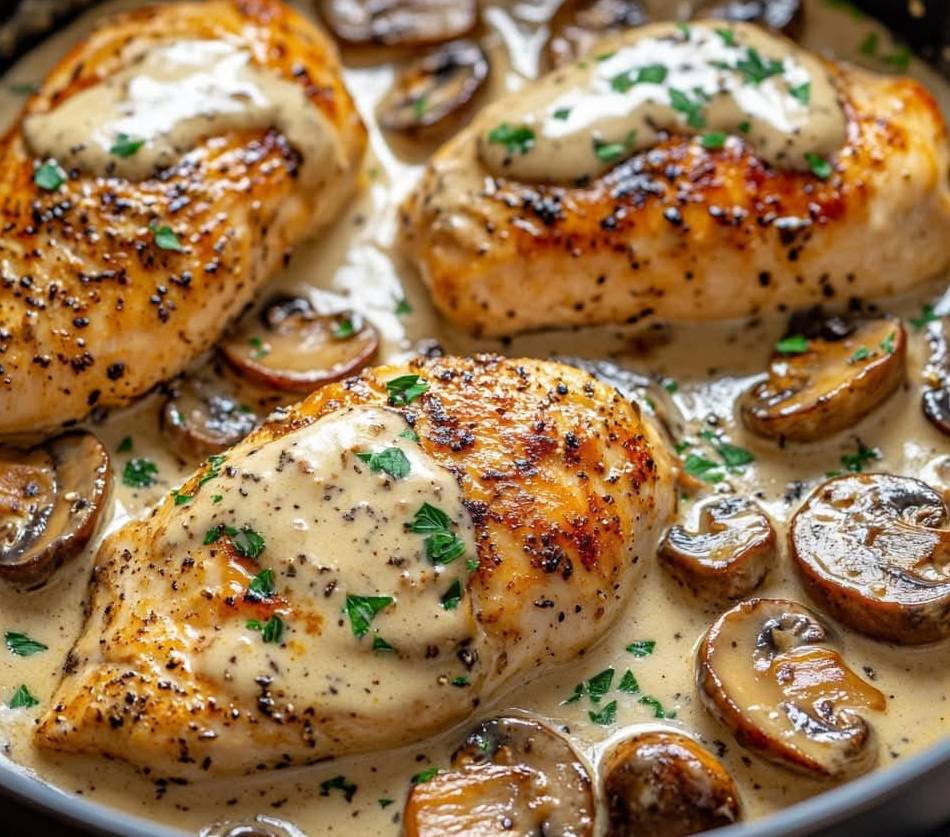 Poulet à la crème de champignons Simple