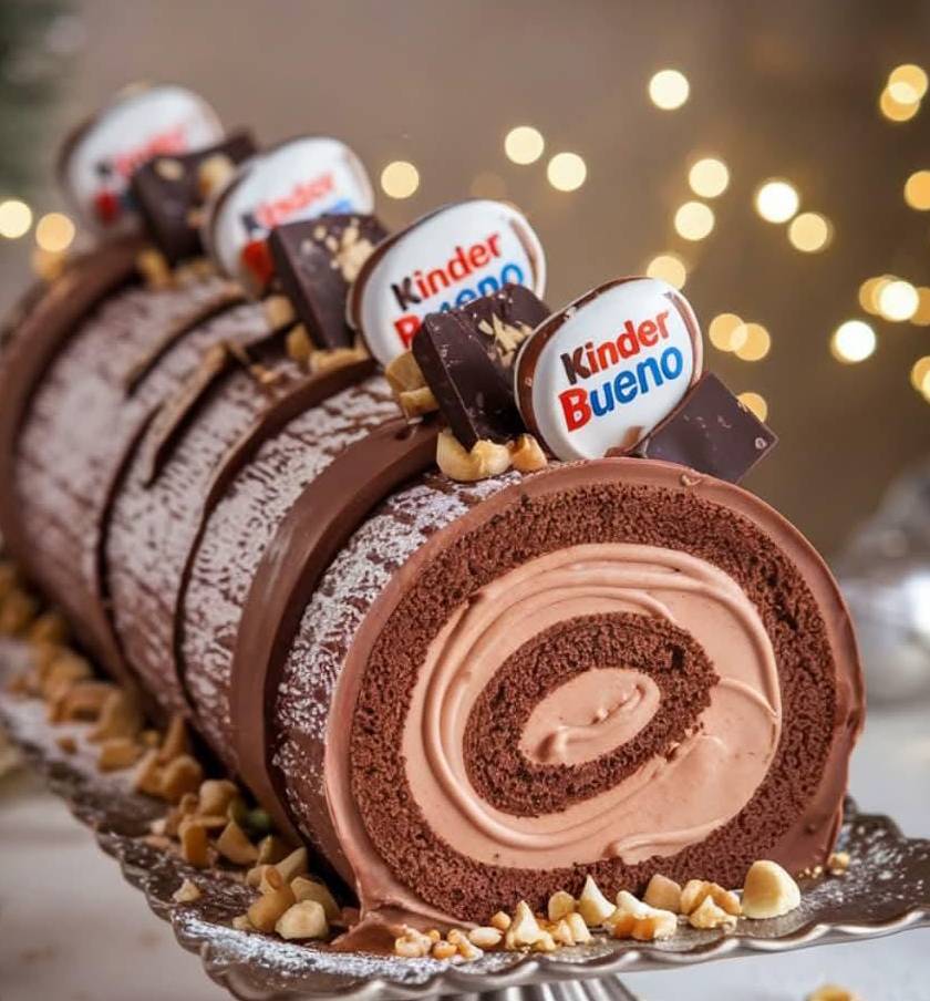 Bûche Kinder Bueno et ganache fondante Simple