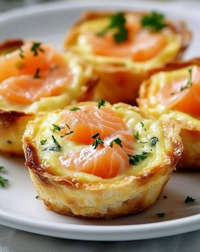 Mini-Quiches au Saumon Fumé