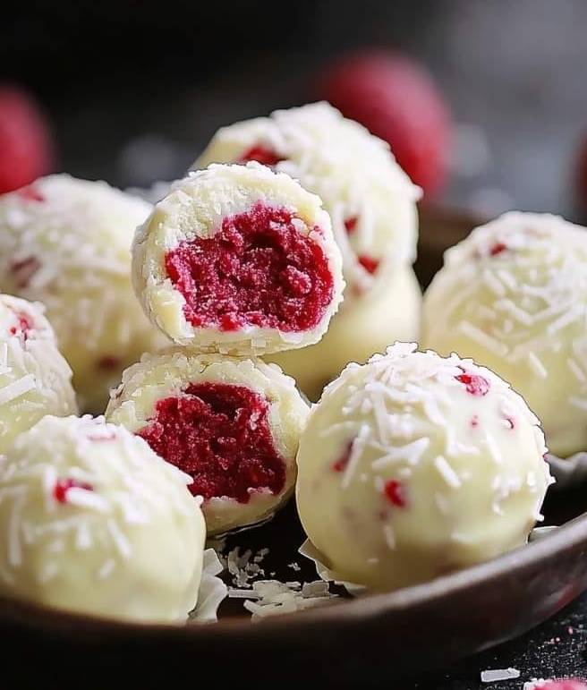 Truffes Framboises et Chocolat Blanc