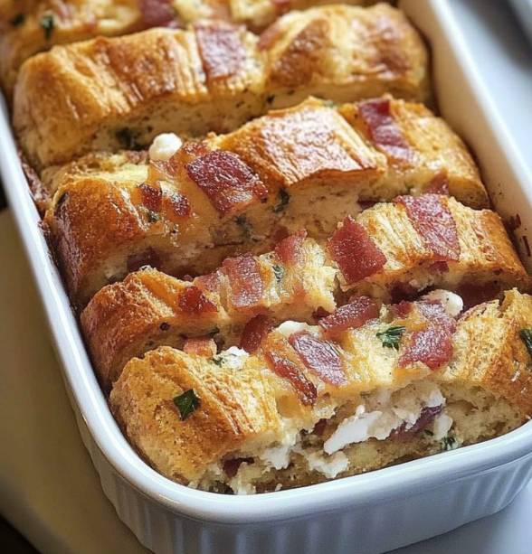 Pain farci aux lardons et fromage de chèvre