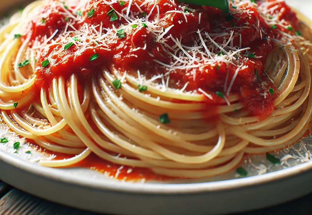 Spaghettis à la Sauce Tomate et Basilic Facile