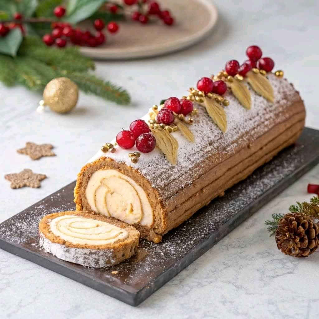 Découvrez la bûche de Noël au spéculoos, un dessert gourmand et festif à partager. Facile à préparer pour émerveiller vos convives !