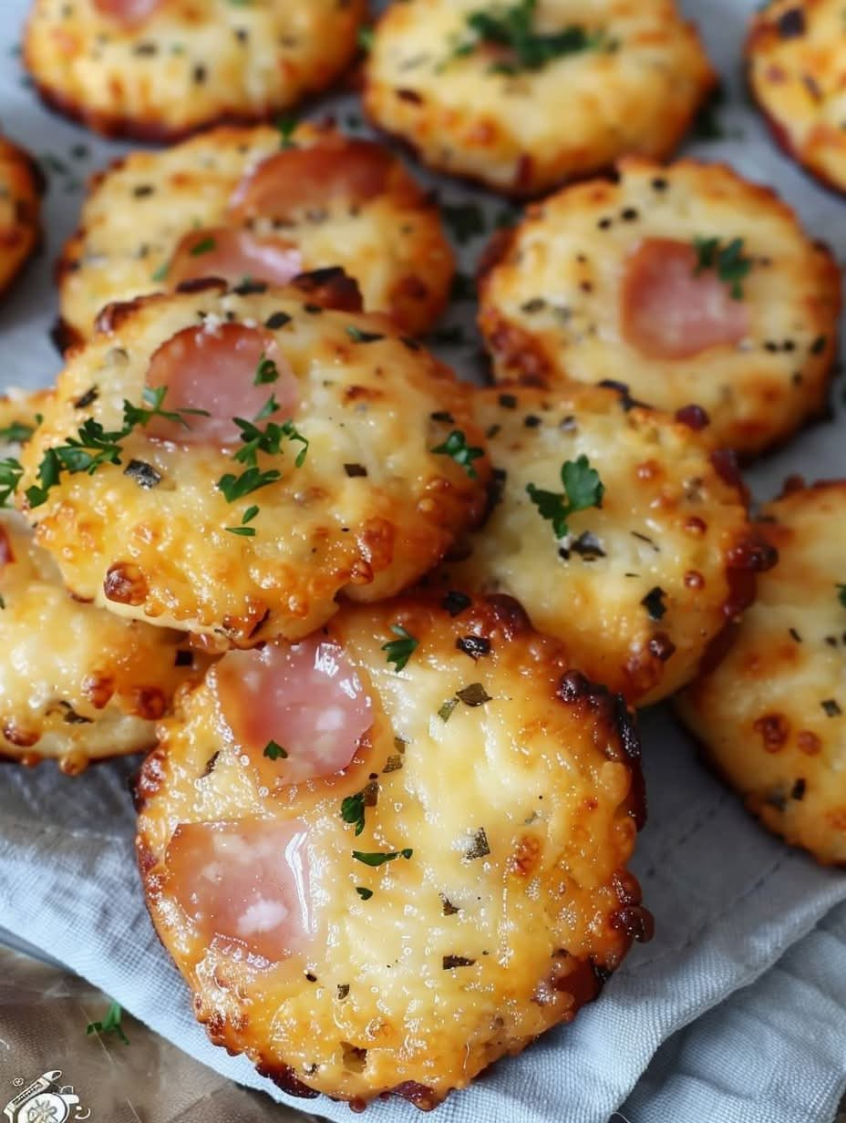 délicieux cookies salés au jambon et fromage faits maison