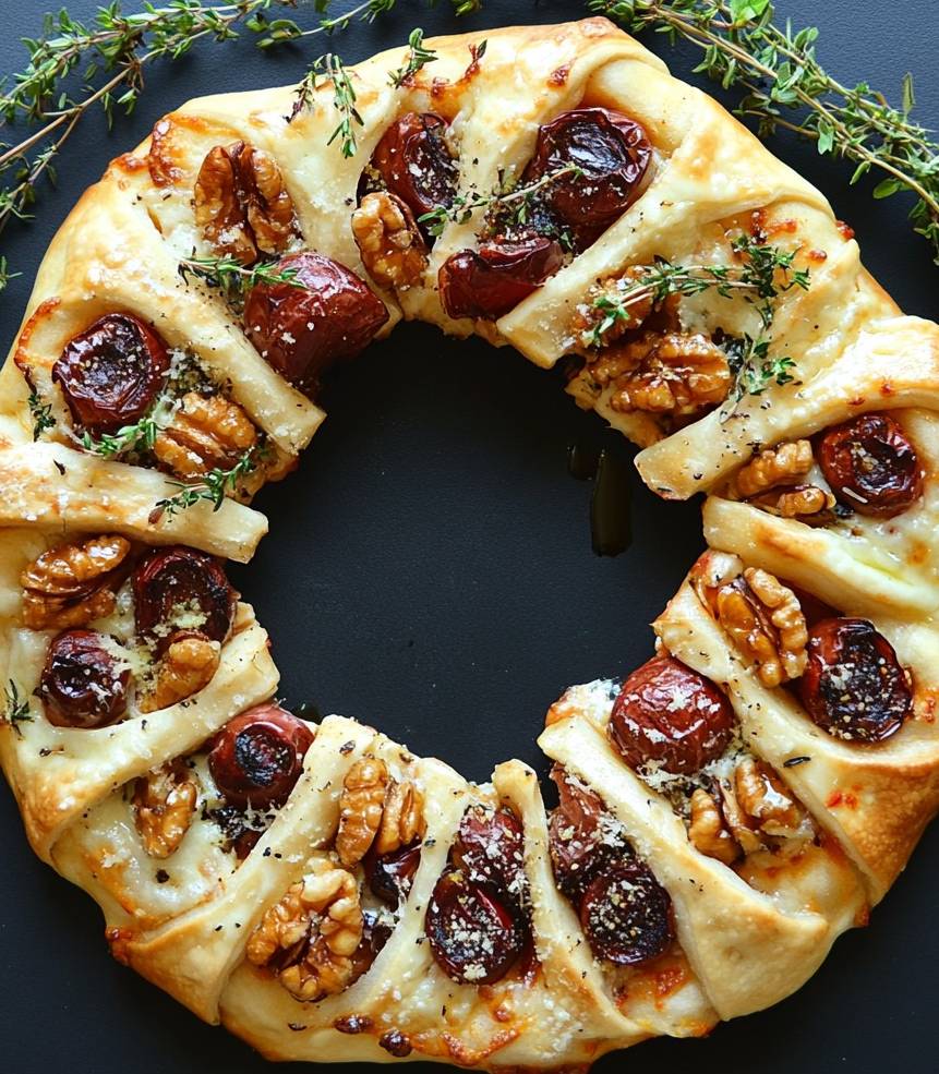 Recette de la Couronne Brie Figues et Noix Simple