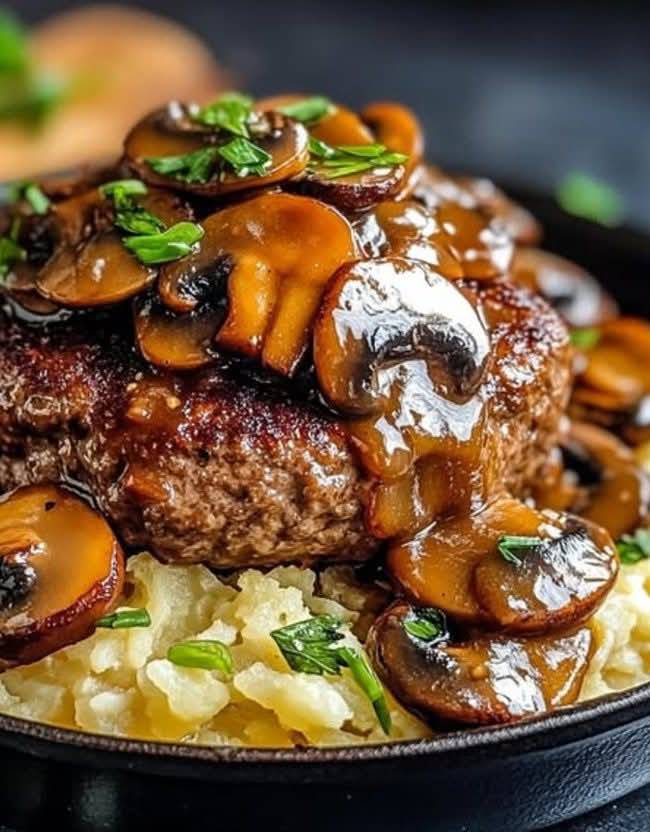 Steak Salisbury avec Sauce aux Champignons Simple