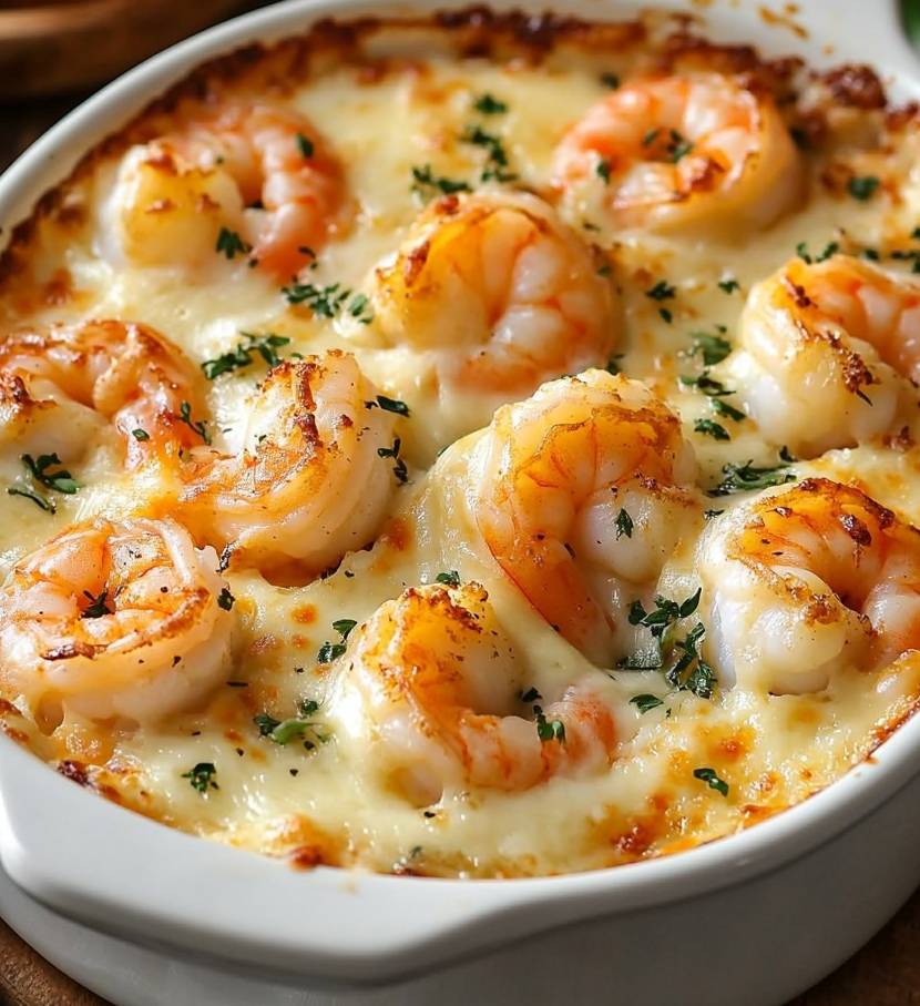 Gratin de Crevettes au Fromage Simple