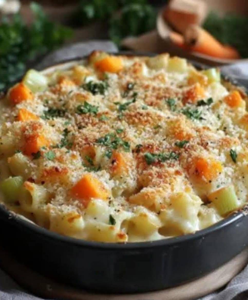 Gratin de Macaroni aux Carottes et Céleri Simple