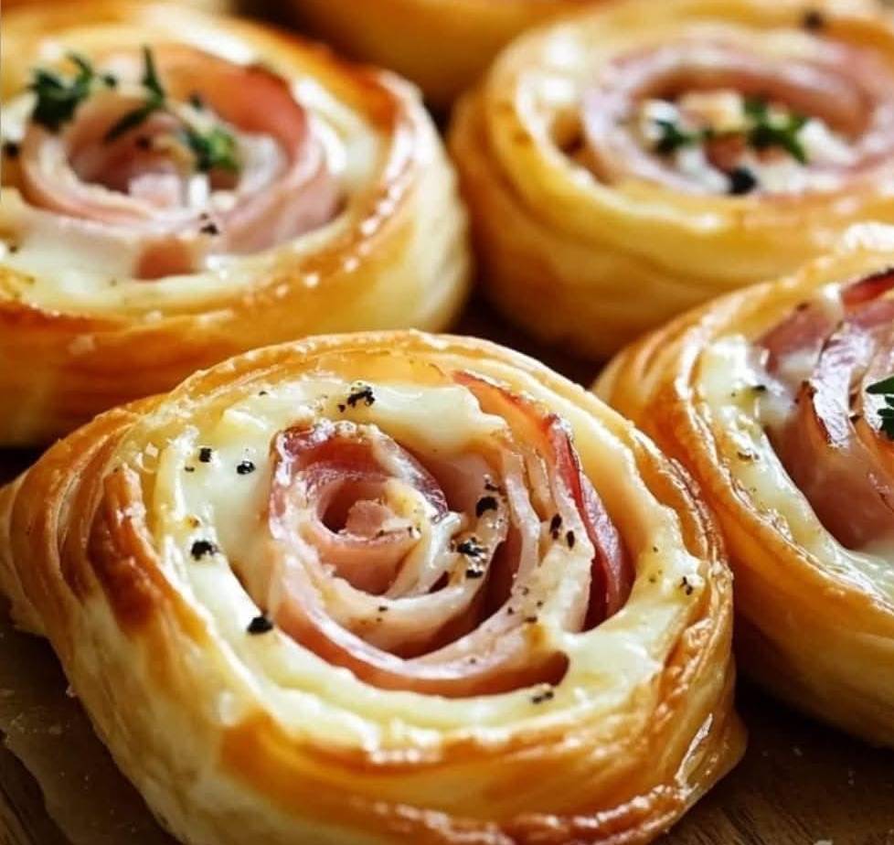 Roulés Feuilletés Jambon et Fromage