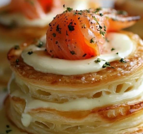 Vol au vent au saumon fumé et mascarpone citronné