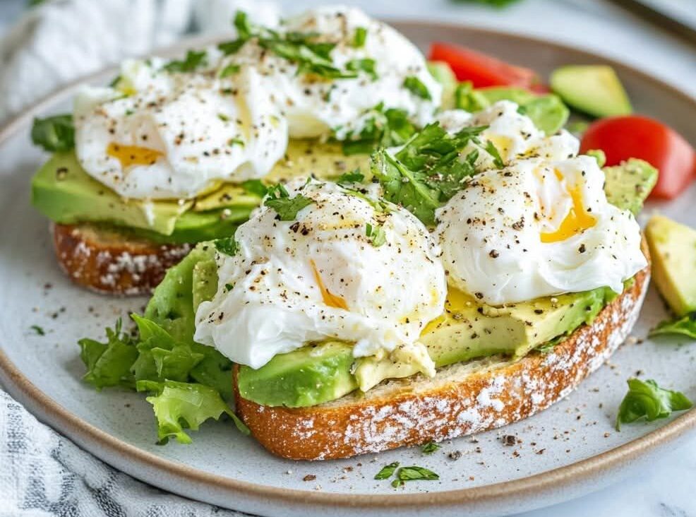 Toast à l’Avocat Frais Garni d’Œufs Pochés