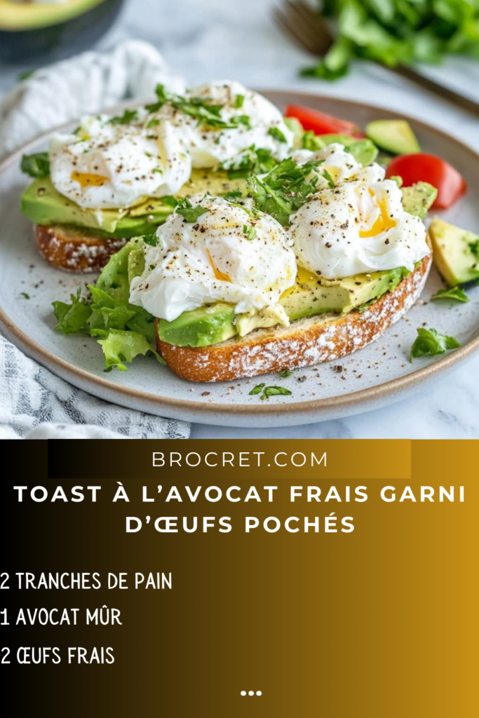 Toast à l’Avocat Frais Garni d’Œufs Pochés