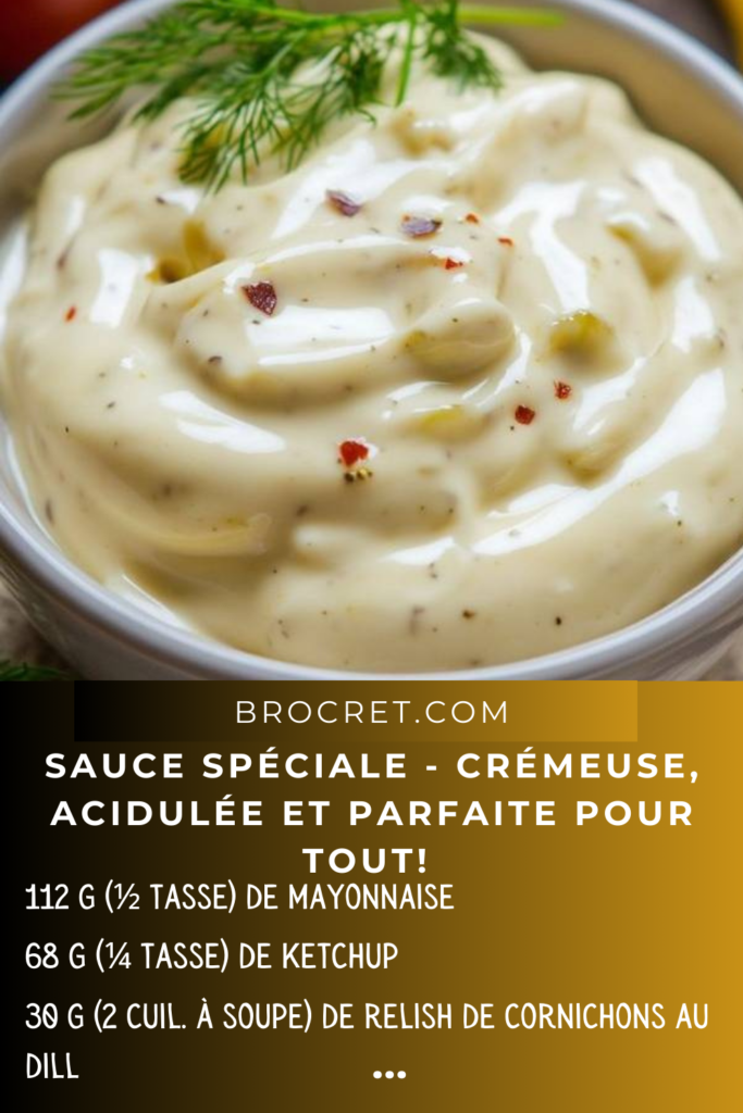 Bol de sauce spéciale crémeuse et acidulée avec des frites croustillantes