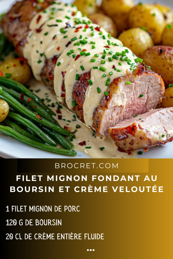 Filet Mignon Fondant au Boursin et Crème Veloutée