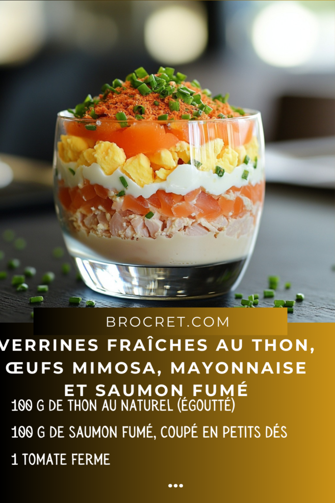 verrine fraîche au thon et saumon fumé 