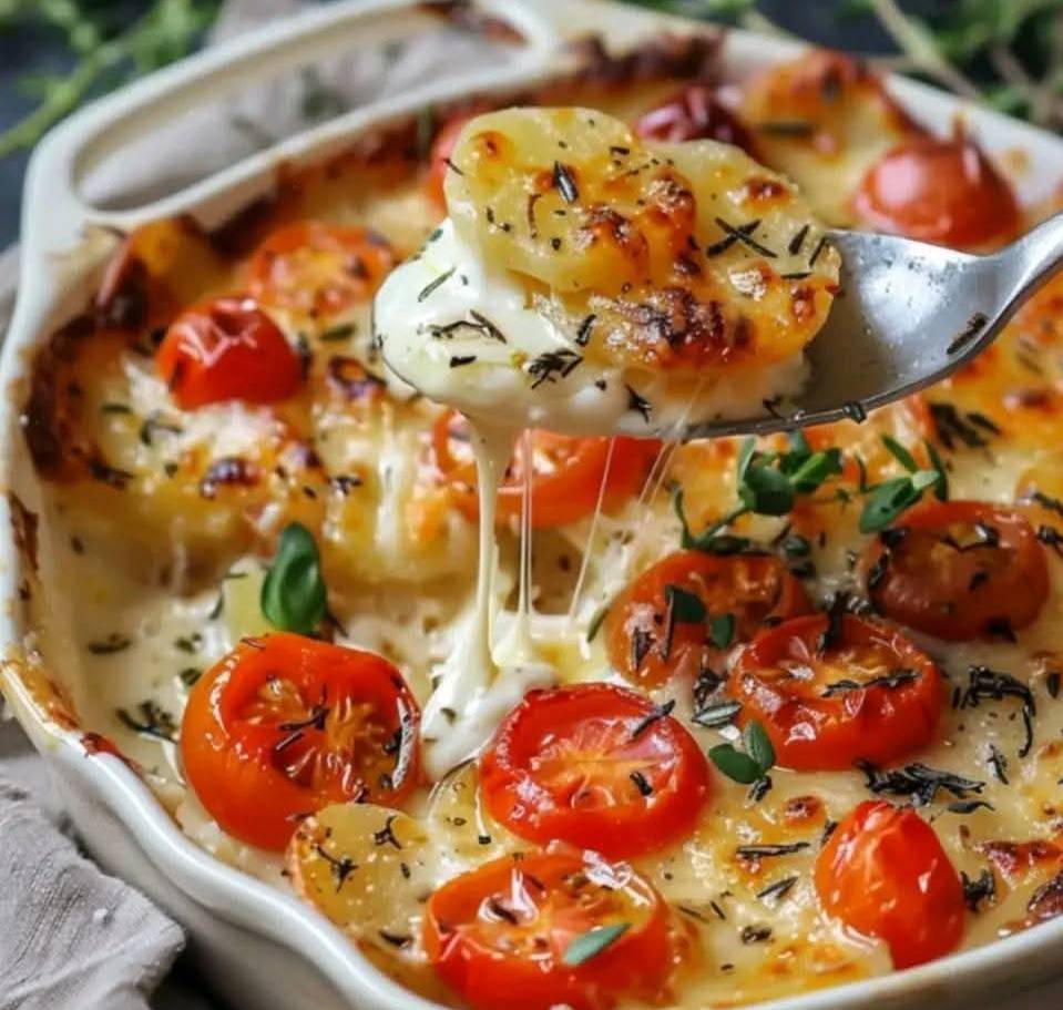 Gratin de Pommes de Terre, Tomates et Mozzarella