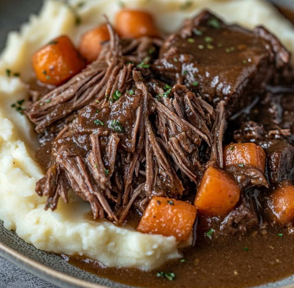 Rôti Tendre et Purée de Pommes de Terre Crémeuse