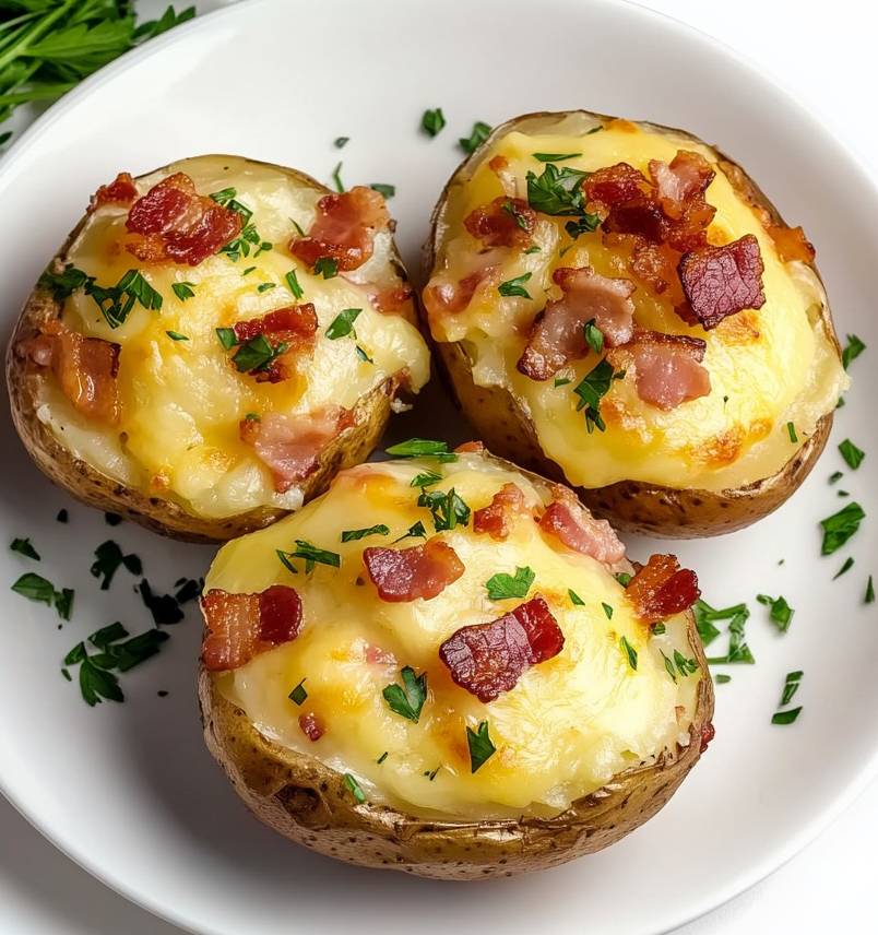 Pommes de Terre Farcies au Fromage et Bacon Simple