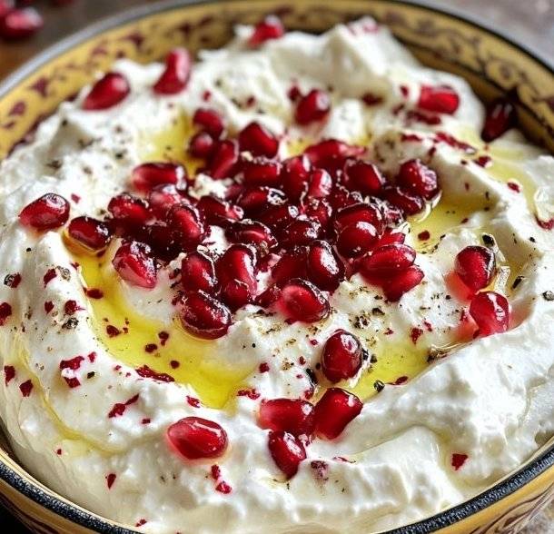 Feta Fouettée à la Grenade, Miel et Menthe Simple