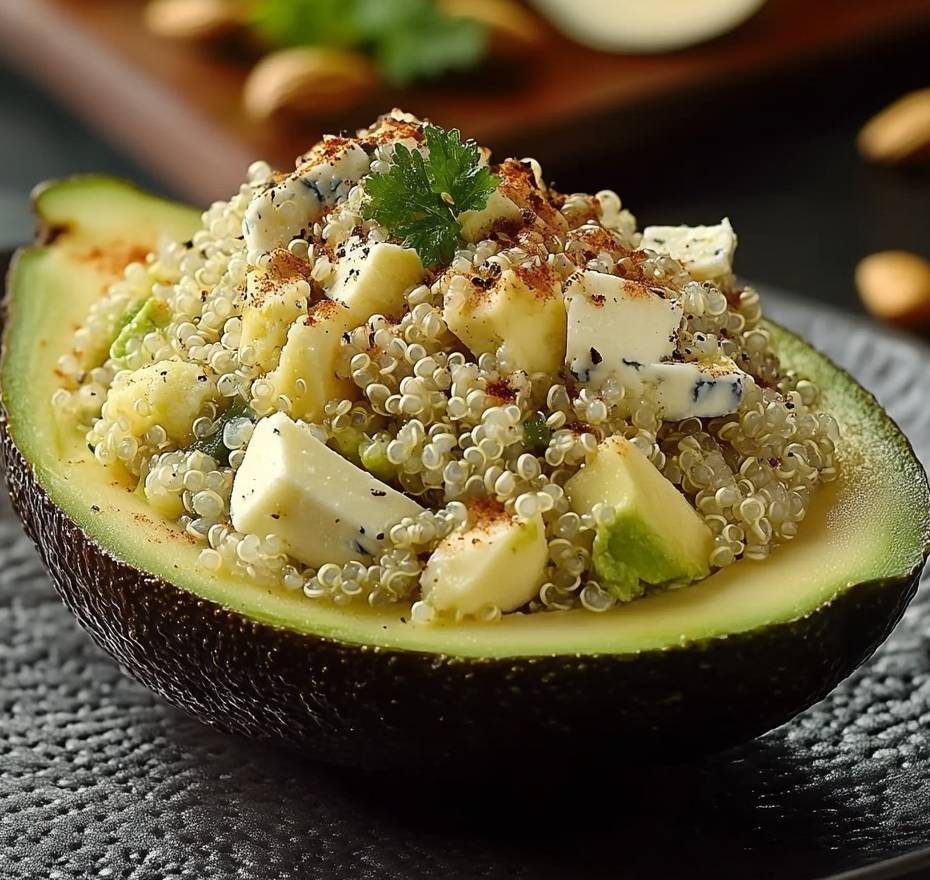 Avocat Farci au Quinoa Grenade et Fromage Bleu Simple