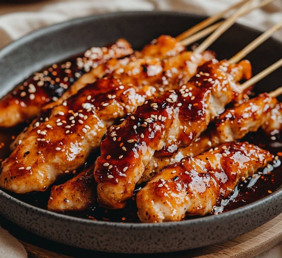 Aiguillettes de Poulet Façon Yakitori au Miel Simple