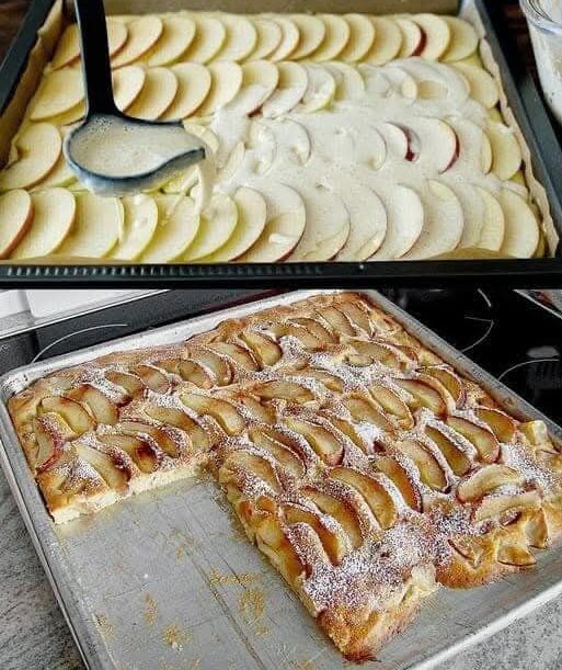 Gâteau aux Pommes Moelleux en Plaque : Un Dessert Convivial et Savoureux 🍎