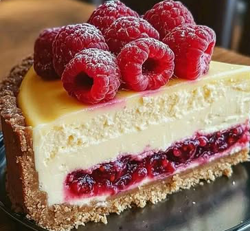 Cheesecake aux Framboises et Chocolat Blanc