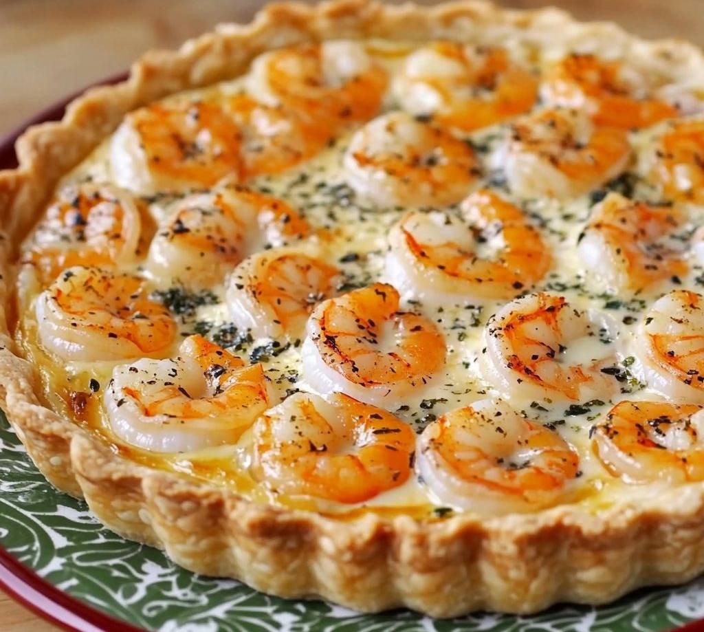 Tarte Savoureuse aux Crevettes et Fromage Simple