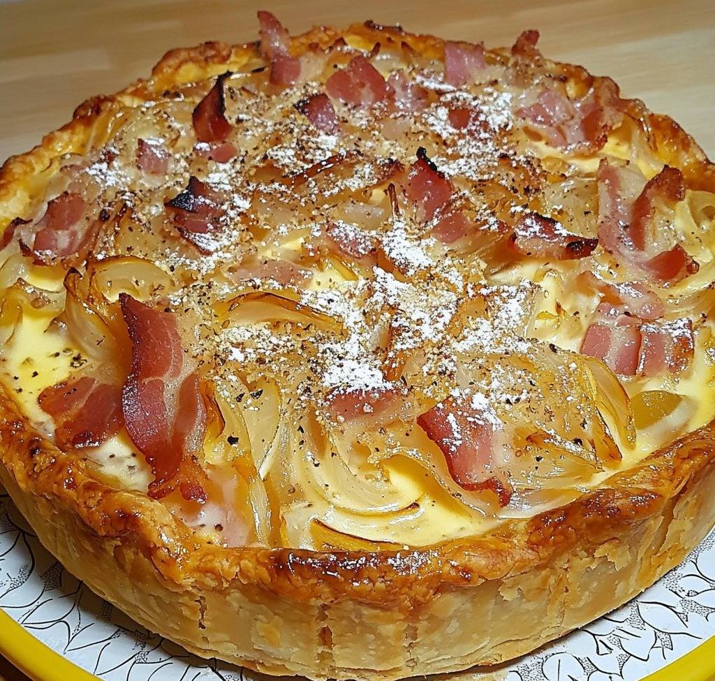 Tarte Salée au Bacon et Oignons Simple