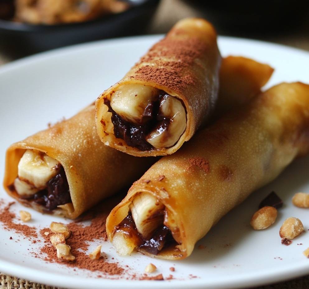 Nems Sucrés à la Banane et au Chocolat Simple