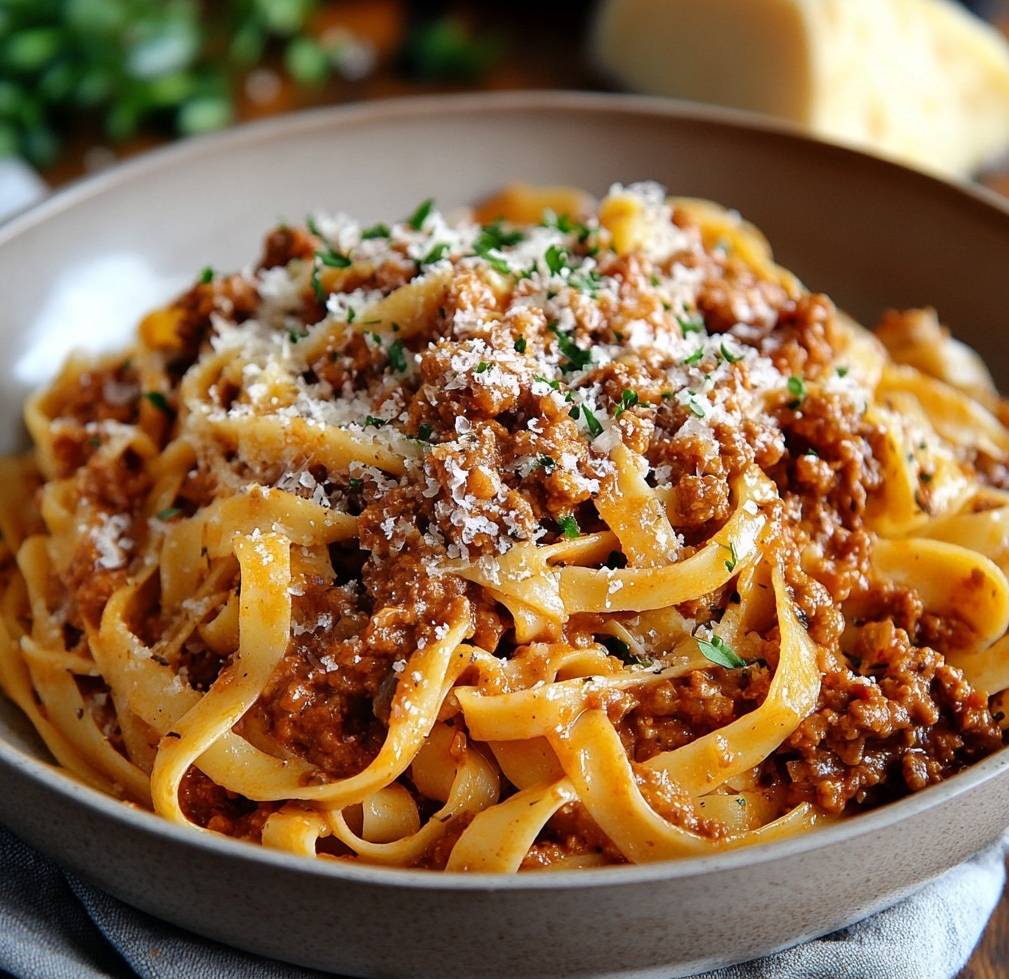 Recette des Tagliatelles à la Bolognaise simple