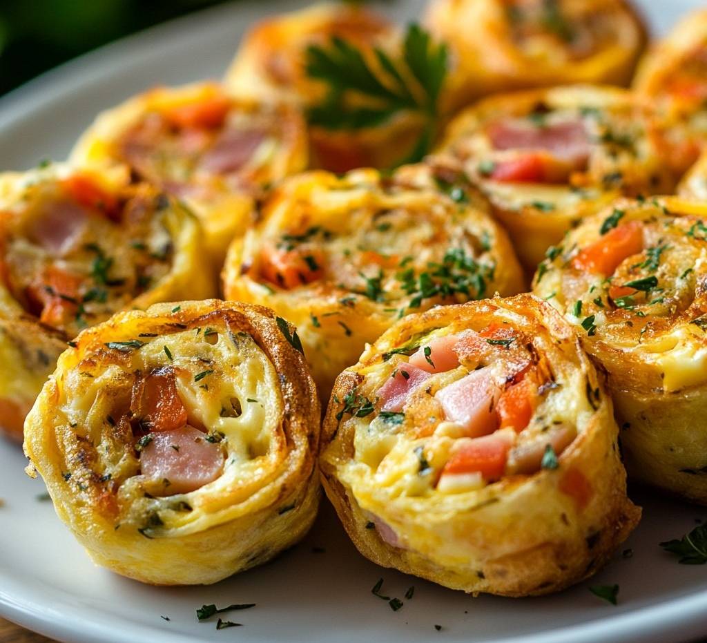 Rouleaux de Frittata au Jambon Fromage et Légumes simple