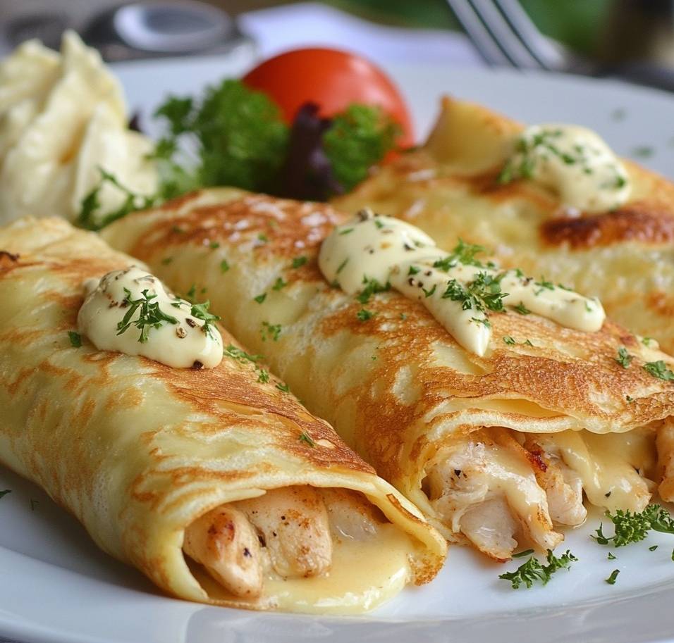 Recette de Crêpes au Poulet et au Fromage Fondant simple