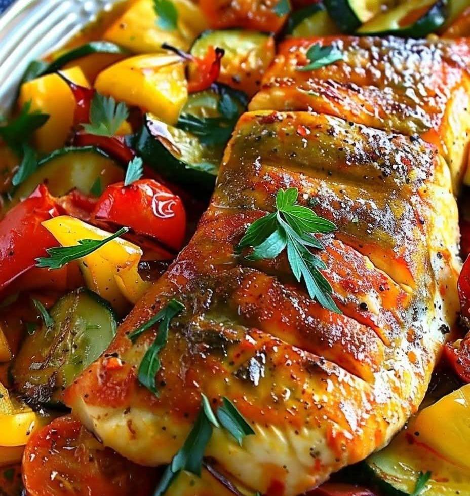 Recette de poisson rôti et légumes simple