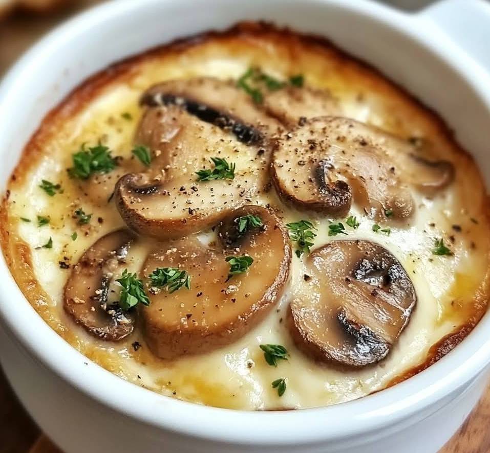 Gratin Crémeux aux Champignons et au Fromage simple