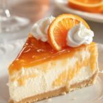 Cheesecake orange sans cuisson crémeux décoré d’agrumes