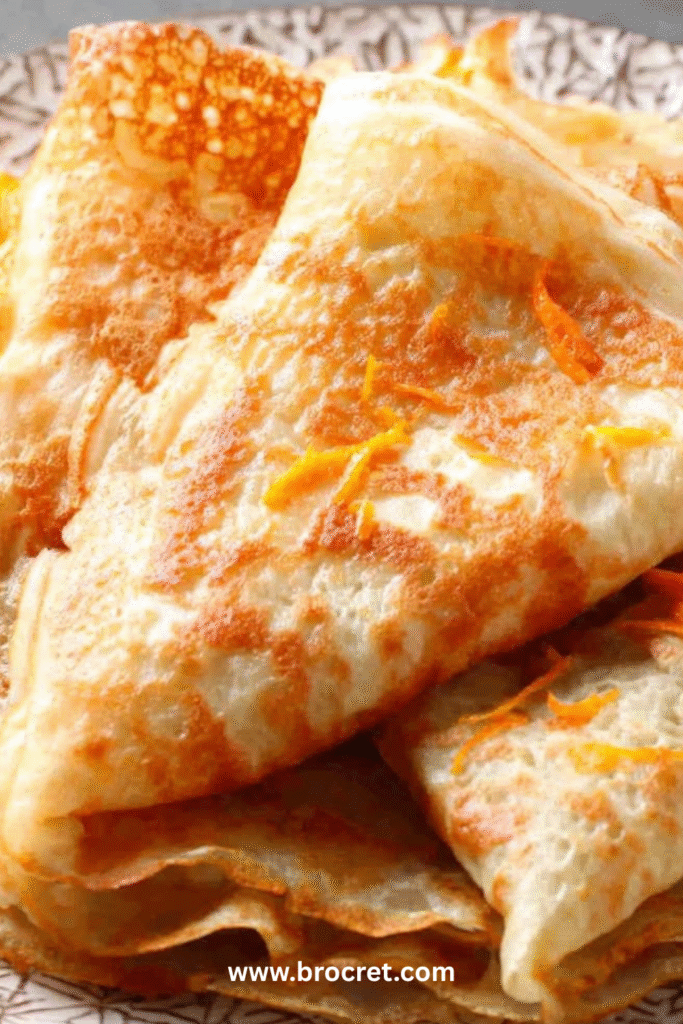 Crêpes avoine coco aux zestes d’orange délicatement dressées